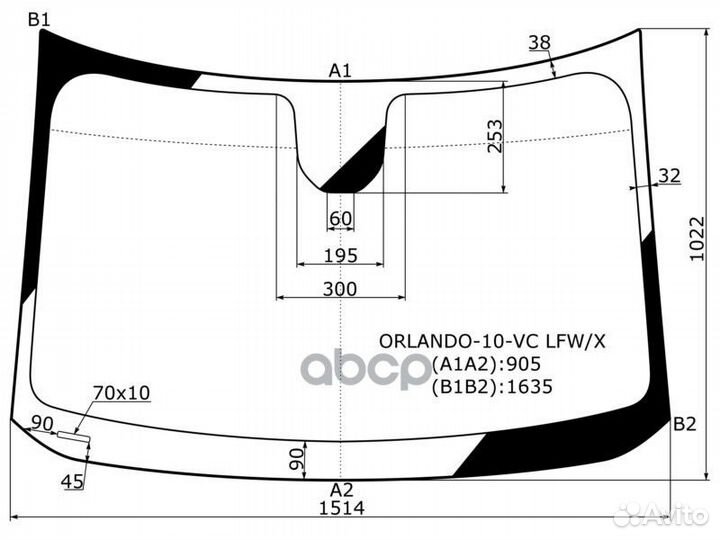 Стекло лобовое chevrolet orlando 11-15 orlando