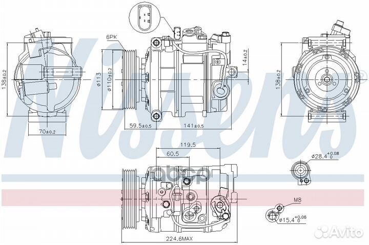 Компрессор кондиционера 89091 Nissens