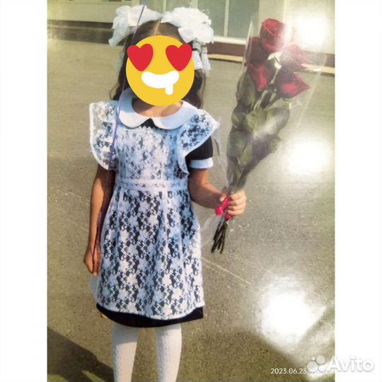 Белый школьный фартук