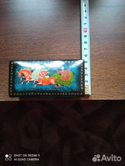 Шкатулка Палех Тройка