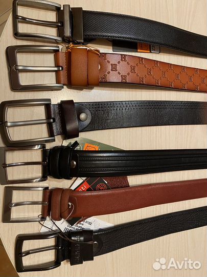 Мужской кожаный ремень новый
