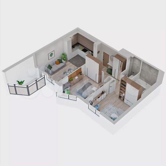 2-к. квартира, 50,6 м², 9/19 эт.