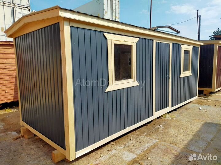 Вагончик бытовка строительная с установкой