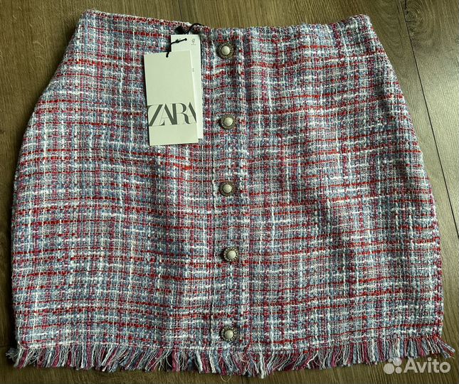 Zara юбка новая твидовая S