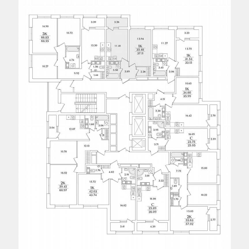 1-к. квартира, 37,1 м², 13/22 эт.