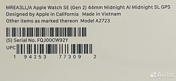 Apple Watch SE 2 44mm Midnight 97акб 8мес