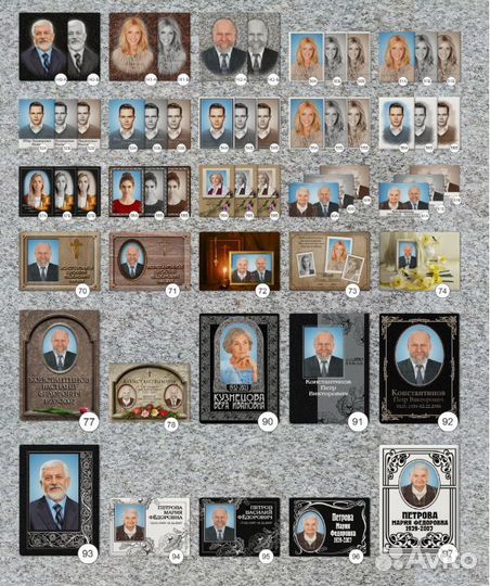 Фото на памятник, таблички