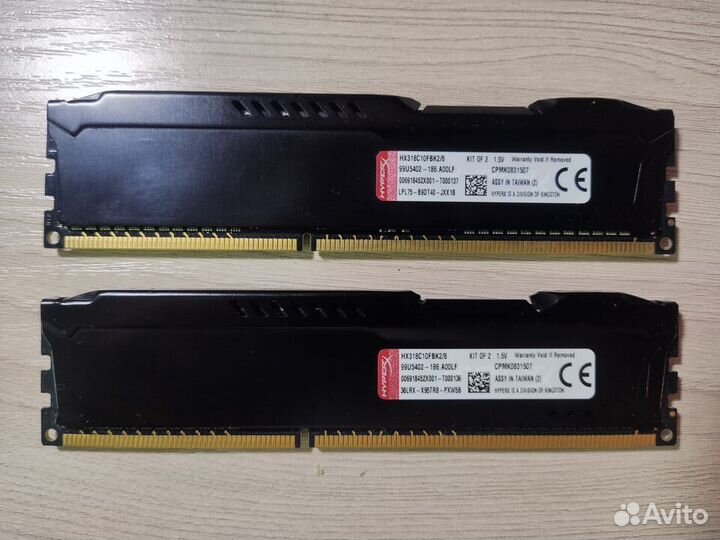 Оперативная память HyperX fury 8 GB DDR3 (4 гбx2