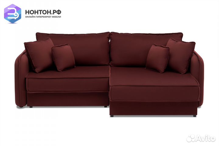 Диван угловой тик-так Антей бордовый