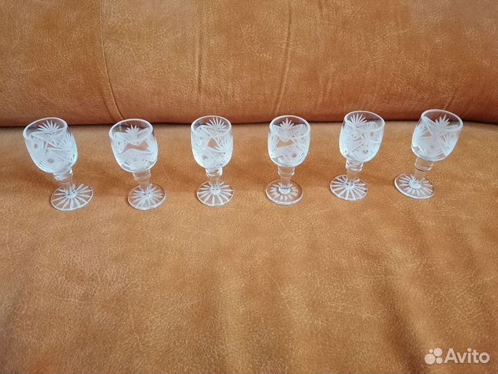 Рюмки хрустальные СССР. Комплект 6 шт