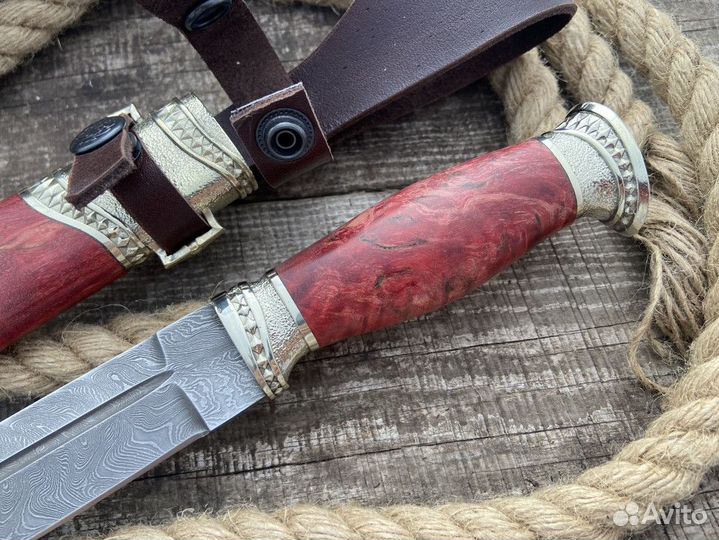 Нож «Пластун» подарочный дамаск карелка