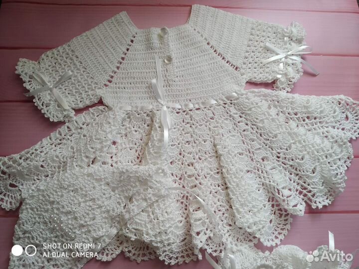 Крестильный комплект ручной работы для девочки