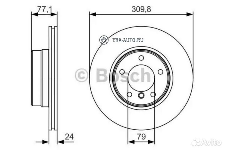 Bosch 0986479S29 Диск торм. пер.вент.310x24 5 отв