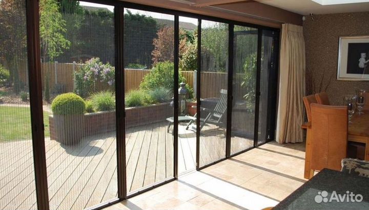 Москитная сетка-гармошка на террасу (плиссе)