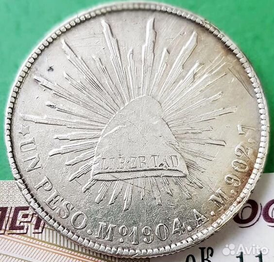 Серебро - мексика 1 песо 1904 года