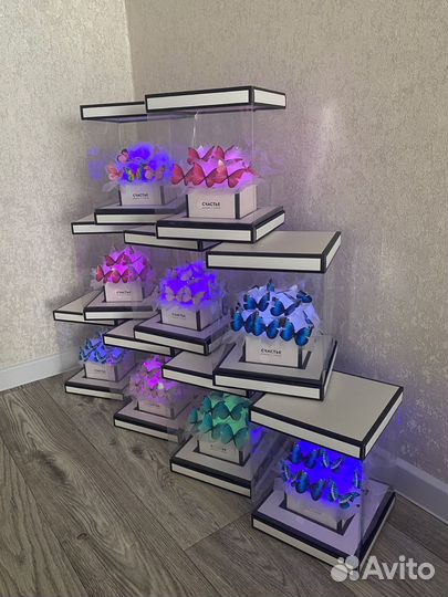 Готовые букеты из бабочек светящиеся