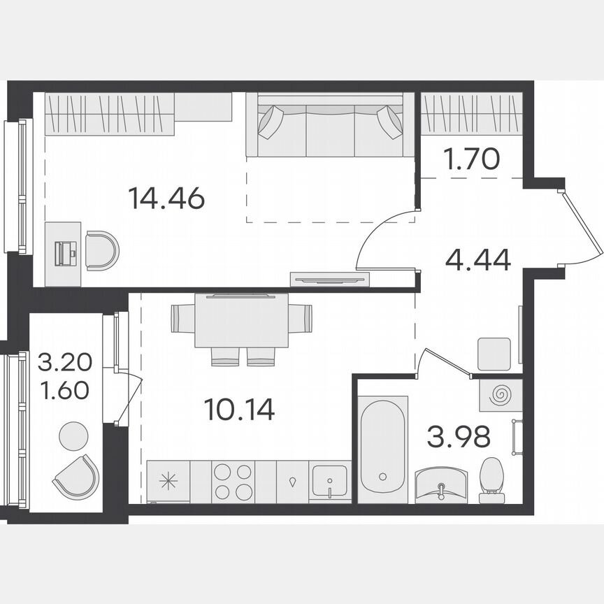 1-к. квартира, 36,3 м², 14/15 эт.