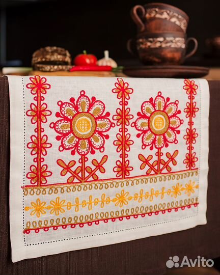 Дорожка на стол с русской вышивкой арт. 791