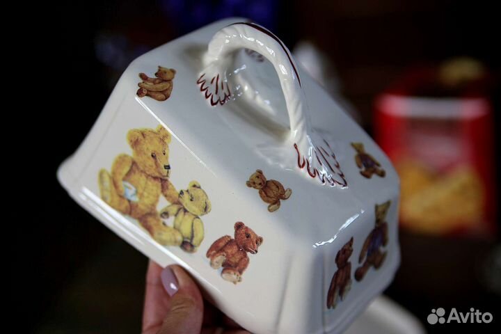 Антикварная старинная масленка / сырница