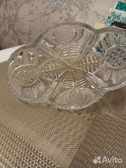Хрустальная ваза для фруктов СССР