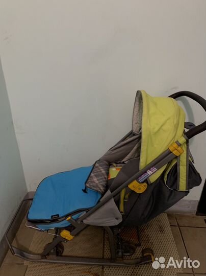 Детские санки коляска с колесами