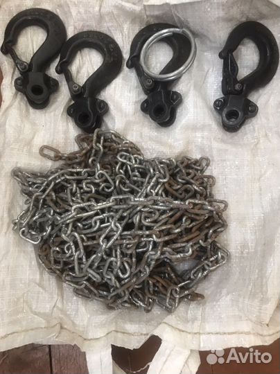 Цепь 12 метров Крюки для лебедки