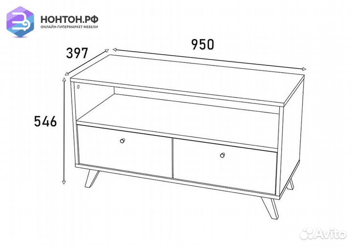 Тумба под тв Фьюжн vinil / камень угольный