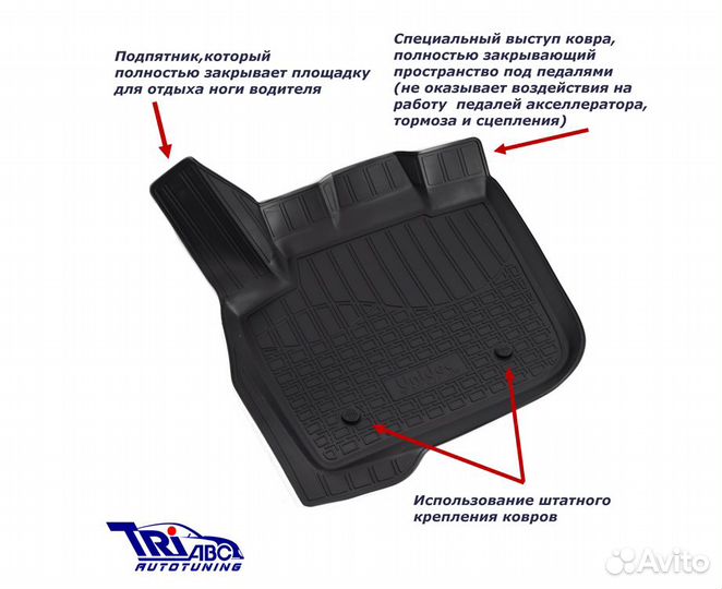 Коврики салона UAZ Patriot (2013) (зад) (короткие задние ковры) NPA00-C93-503