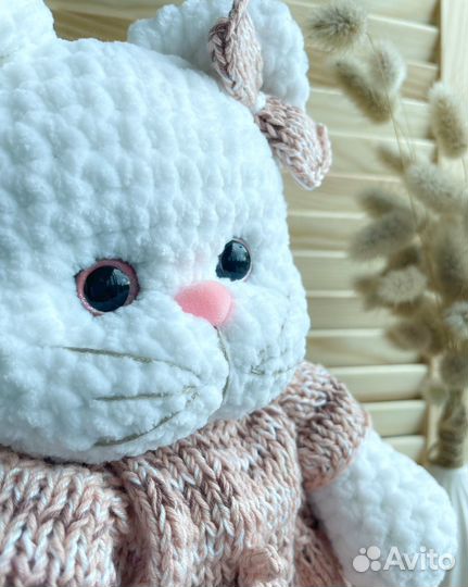 Вязаные игрушки Кошечка, вязаный кот