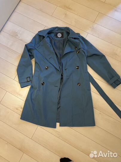 Тренч голубой 164 см на девочку