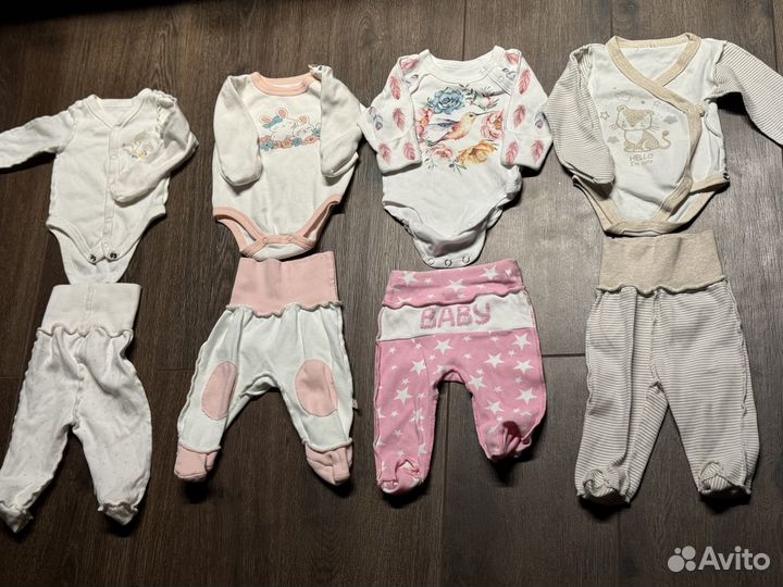 Пакет вещей на новорожденную 50,56,62 в роддом