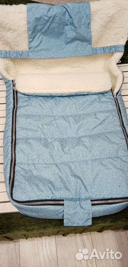 Меховой конверт в коляску овчина