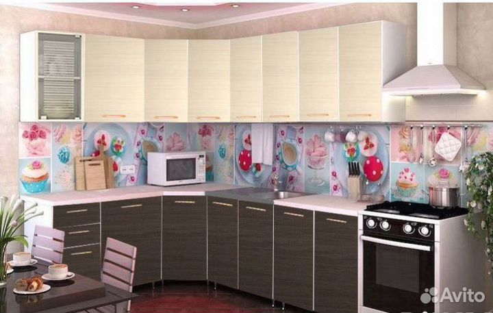 Кухня угловая Радуга 4,3 м венге/дуб