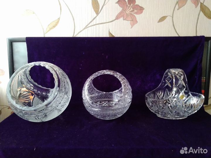 Шикарная красивая большая ваза шар хрусталь СССР