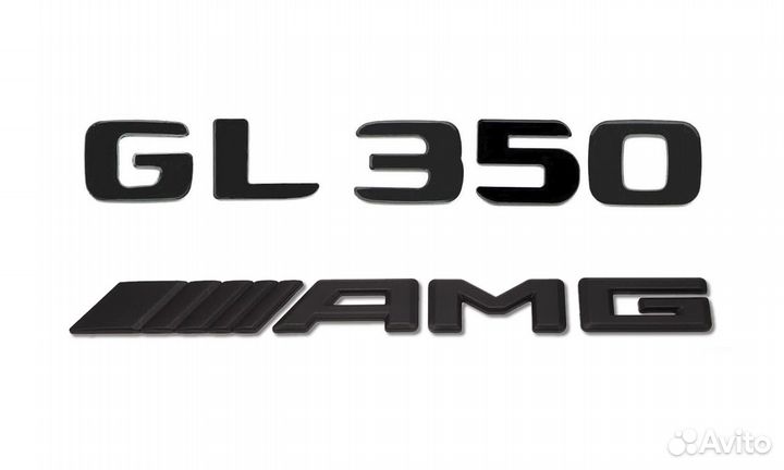 Комплект: шильдик Mercedes GL350 + AMG черный
