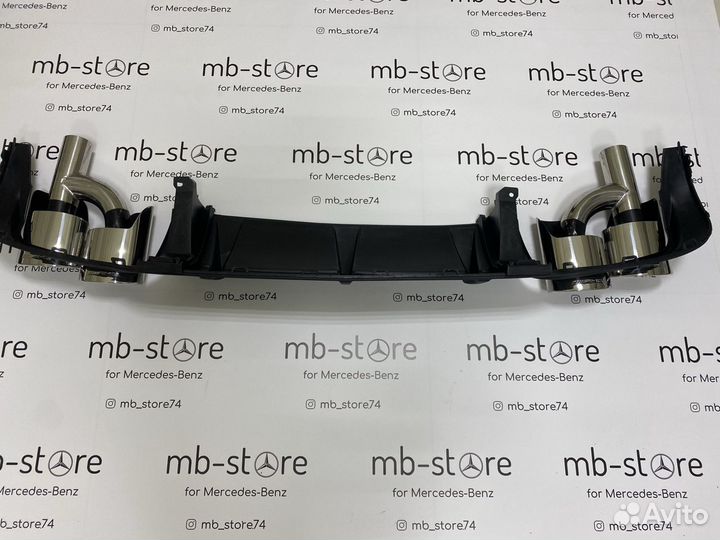 Диффузор+насадки овал Mercedes W204 AMG 6.3 рест