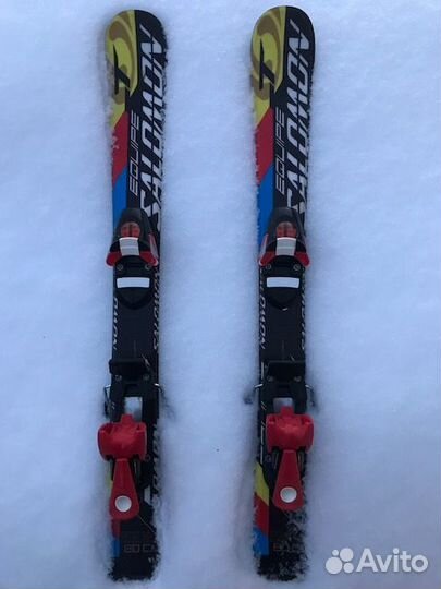 Горные лыжи salomon 80 см и ботинки детские