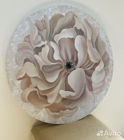 Большая картина «Пион» 60 см. В наличии