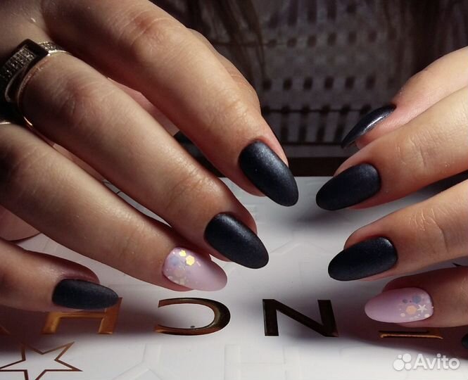 Наращивание ногтей, покрытие шеллаком