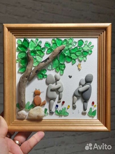 Панно-Картина из морского стекла