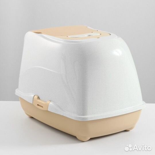 Туалет-домик для кошек закрытый с дверцей 50*38*37