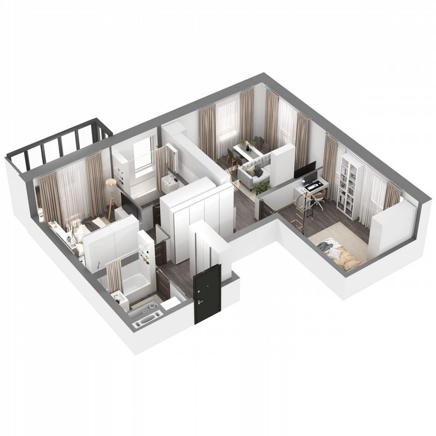 2-к. квартира, 62,5 м², 10/23 эт.
