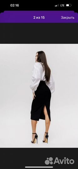 Юбка карандаш черная