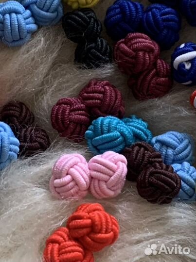 Запонки узелки из пряжи