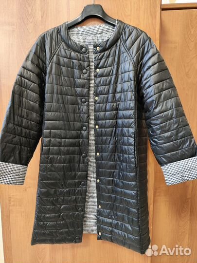 Куртка пальто демисезонная женская 48 двусторонняя