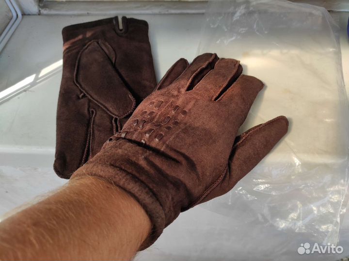 Перчатки мужские кожаные зимние