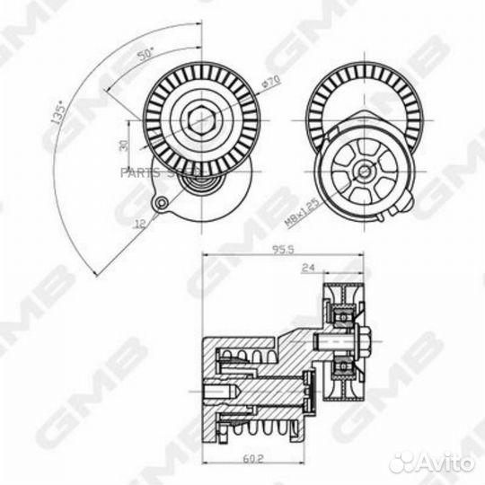 GMB GAT20250 Натяжитель ремня