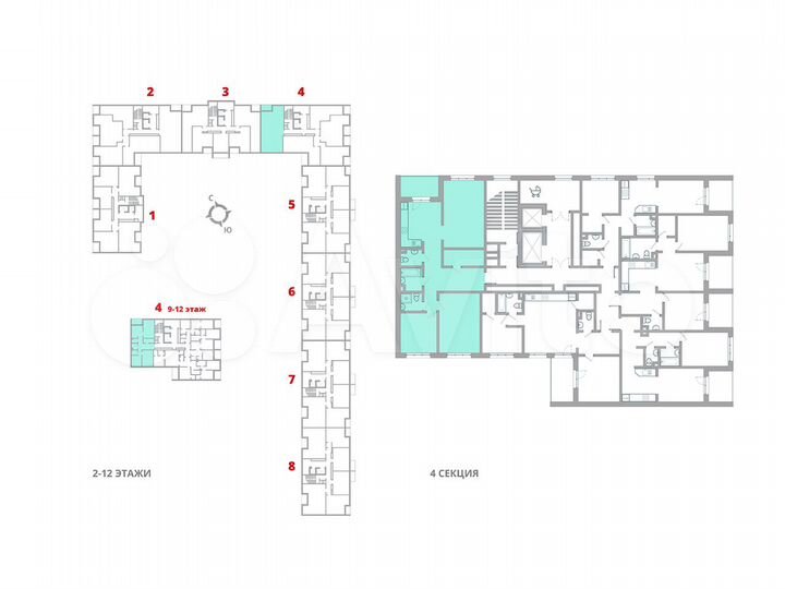 3-к. квартира, 91,7 м², 8/12 эт.