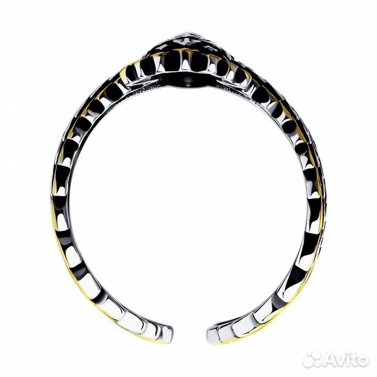 Мужское кольцо из серебра с позолотой «Орёл»