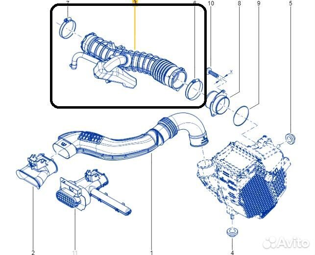 Патрубок воздушного фильтра Renault Duster HSM